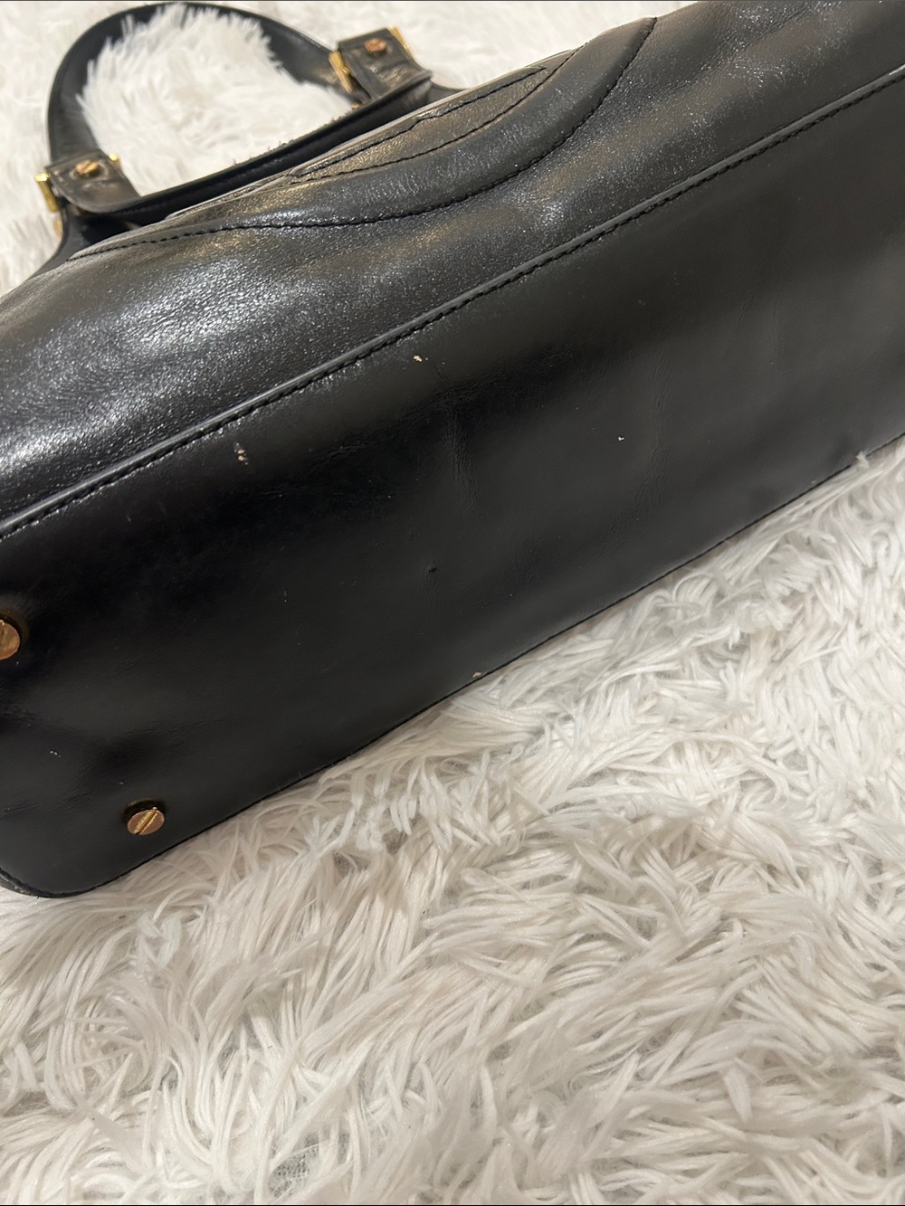 Tory Burch Black Leather Logo Purse with Gold Accents - Picture 3 of 13